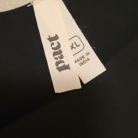 Pact Women's Organic Cotton Fit & Flare Midi Party Dress Pockets Size XL Black - Picture 8 of 12